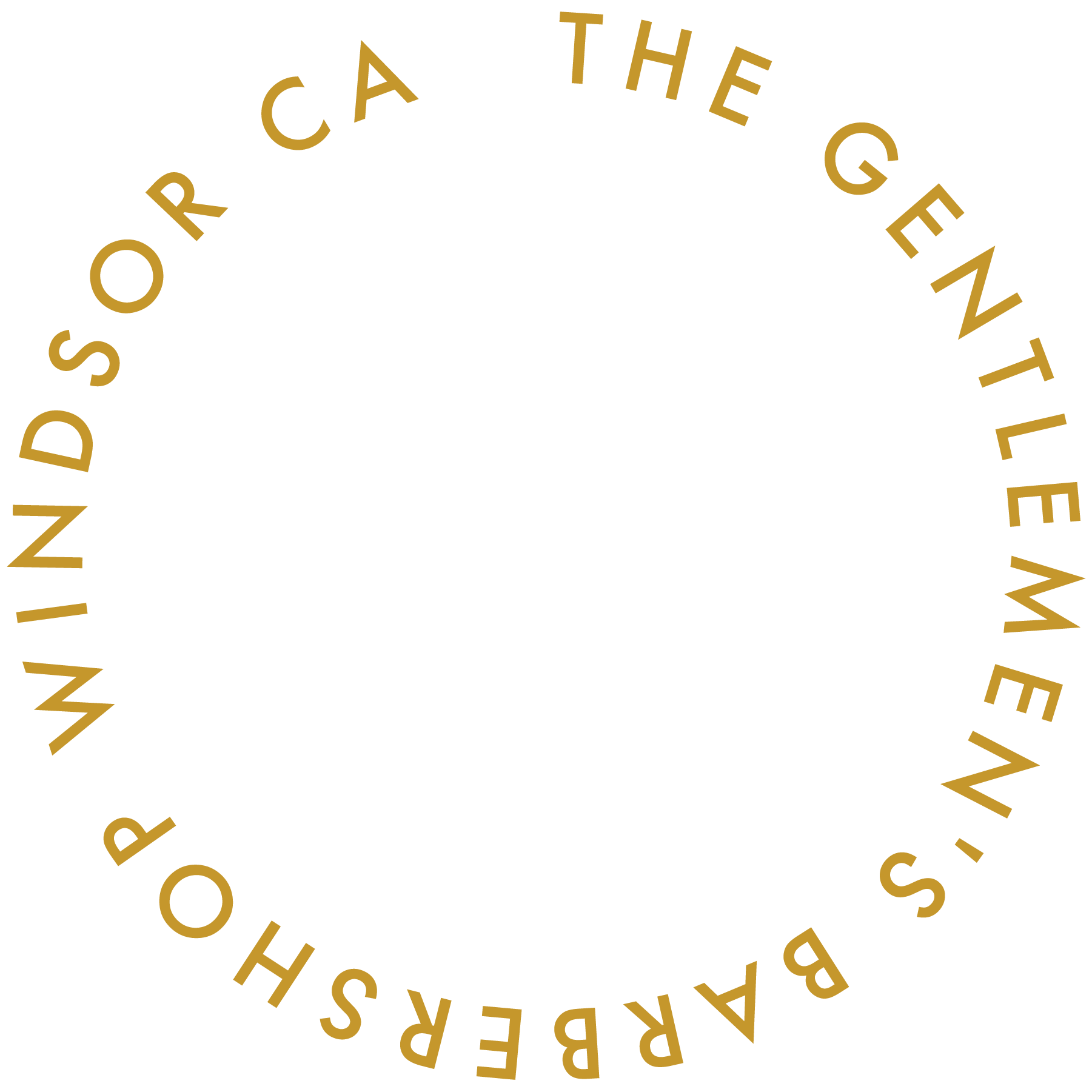 The Gentlemen's Barbershop circle text which wraps around main logo